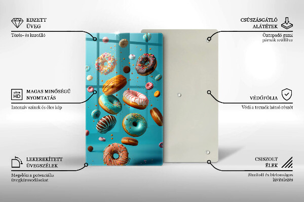 Glass worktop saver Colorful donuts