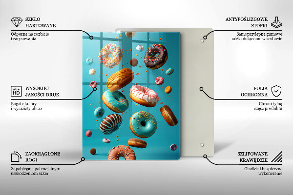 Glass worktop saver Colorful donuts