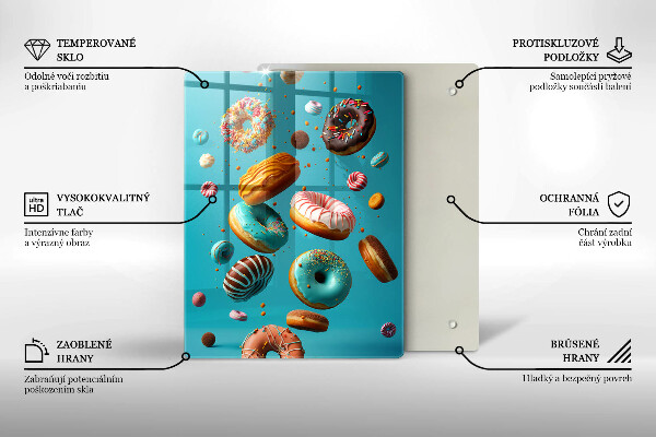 Glass worktop saver Colorful donuts