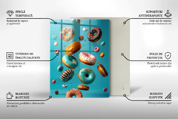 Glass worktop saver Colorful donuts