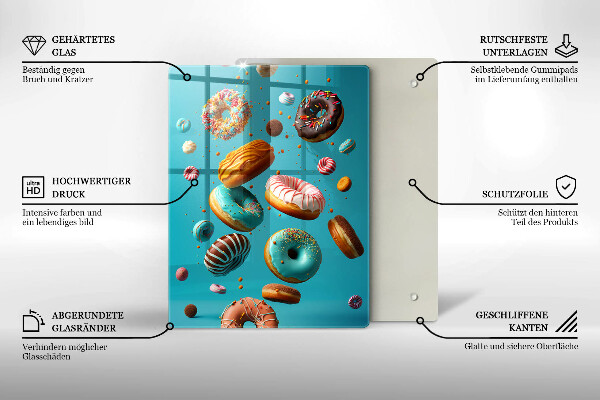 Glass worktop saver Colorful donuts
