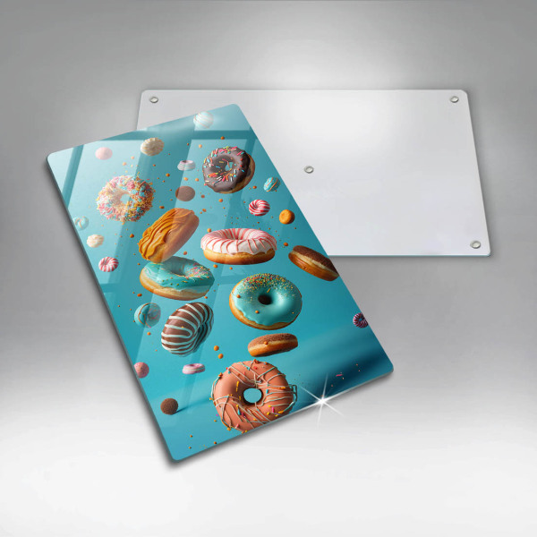 Glass worktop saver Colorful donuts