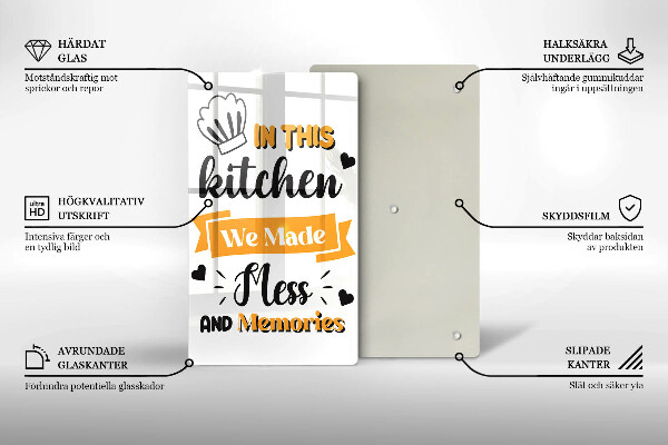 Glass worktop saver In this kitchen we made messes and memories