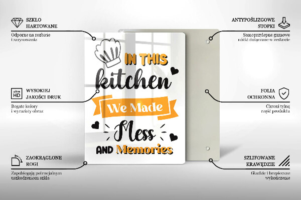 Glass worktop saver In this kitchen we made messes and memories