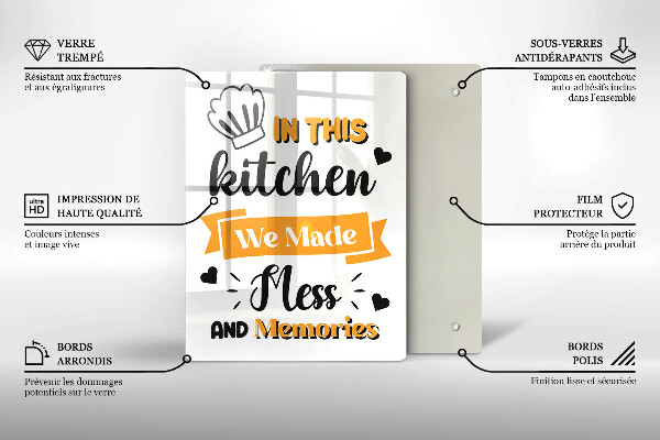 Glass worktop saver In this kitchen we made messes and memories