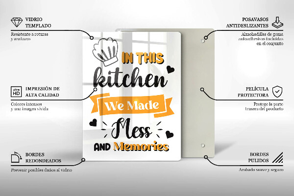 Glass worktop saver In this kitchen we made messes and memories