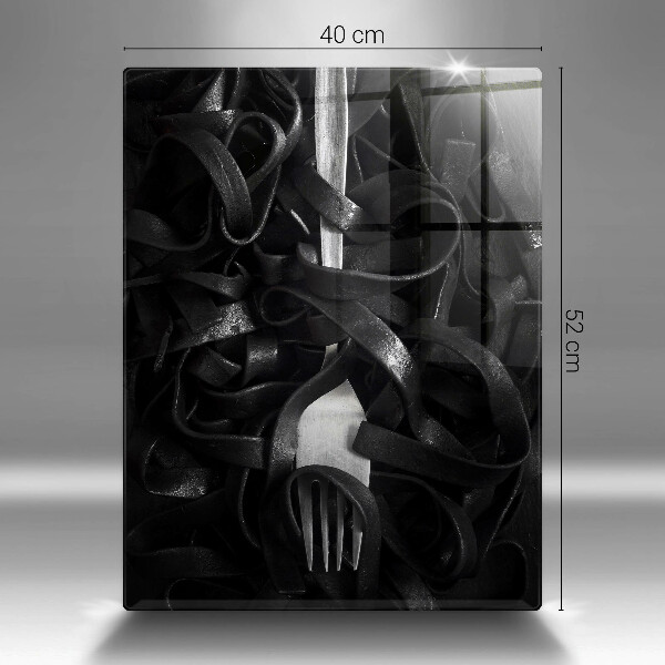 Glass worktop saver Black pasta and fork