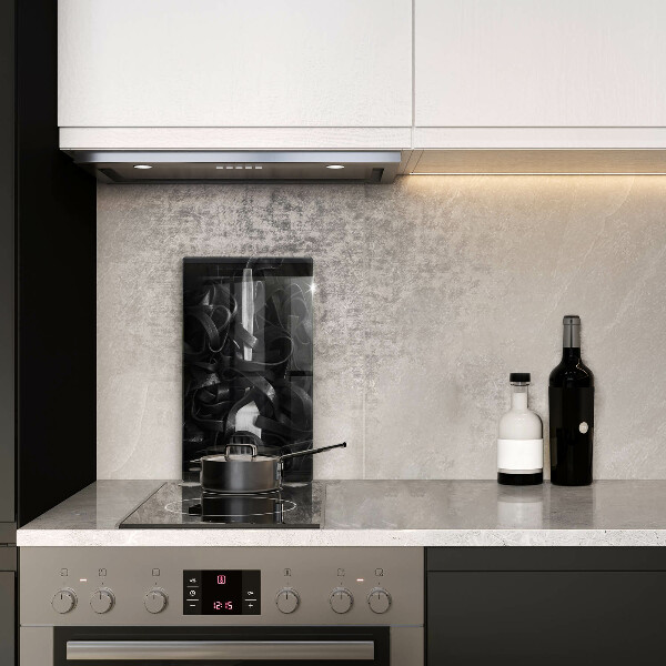 Glass worktop saver Black pasta and fork