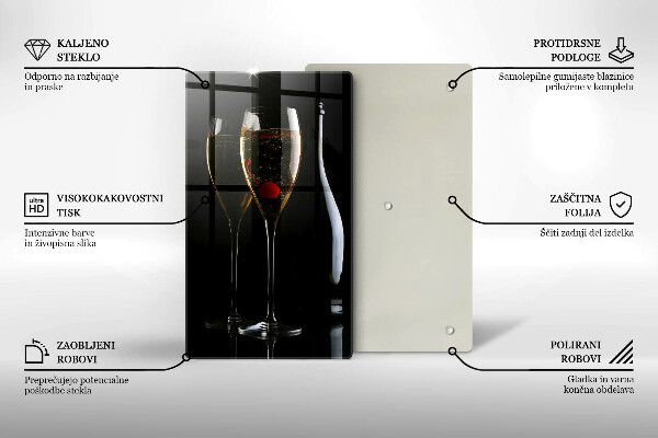 Glass worktop saver Champagne glasses