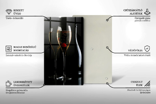 Glass worktop saver Champagne glasses