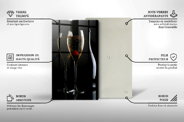 Glass worktop saver Champagne glasses