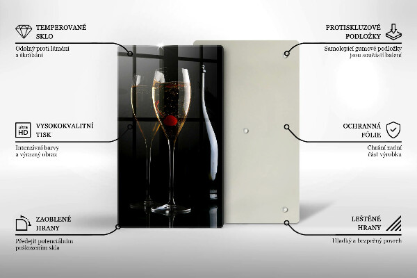 Glass worktop saver Champagne glasses