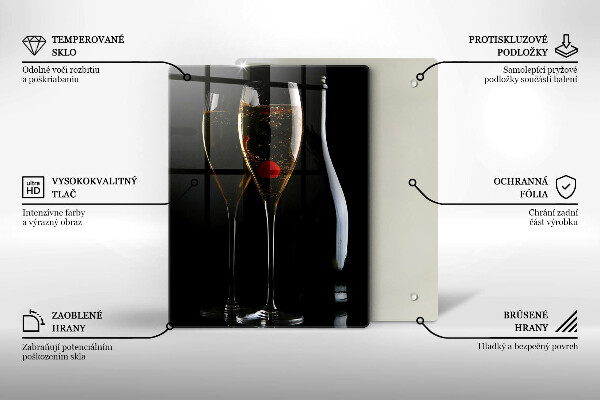 Glass worktop saver Champagne glasses