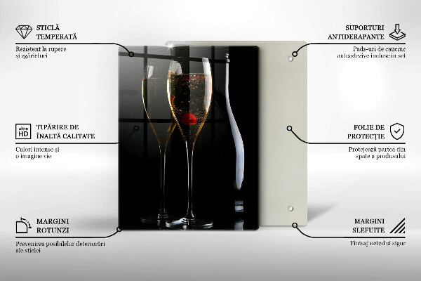 Glass worktop saver Champagne glasses