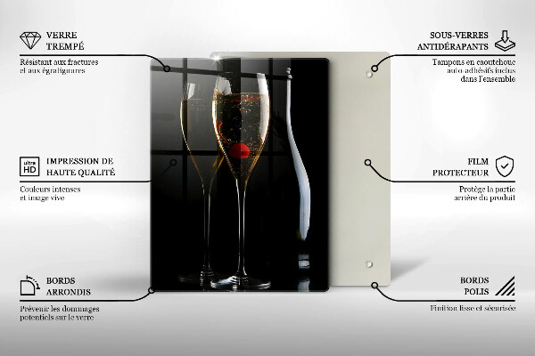 Glass worktop saver Champagne glasses