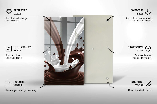 Glass worktop saver Milk and chocolate
