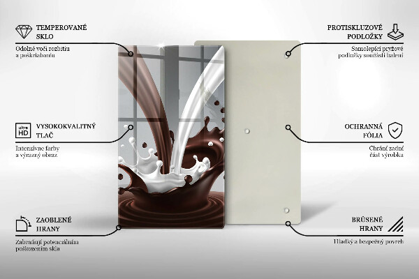 Glass worktop saver Milk and chocolate
