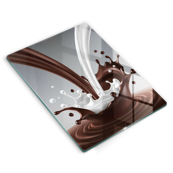 Glass worktop saver Milk and chocolate