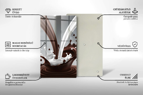 Glass worktop saver Milk and chocolate