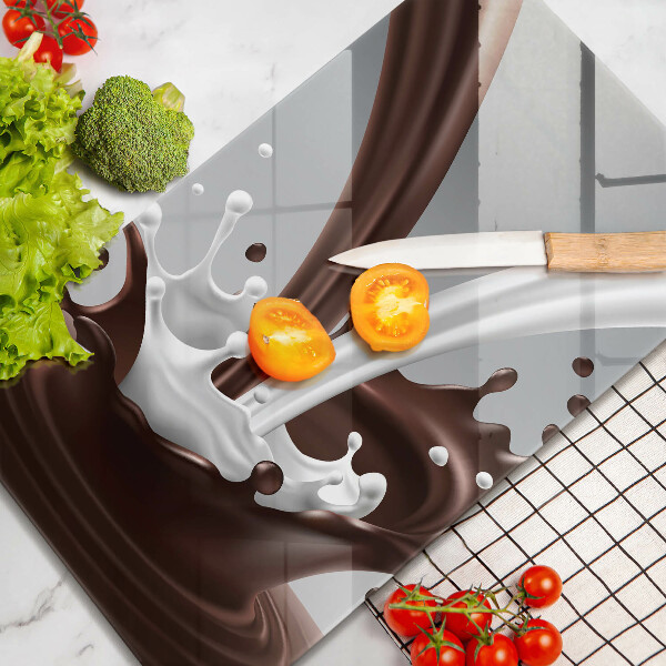 Glass worktop saver Milk and chocolate