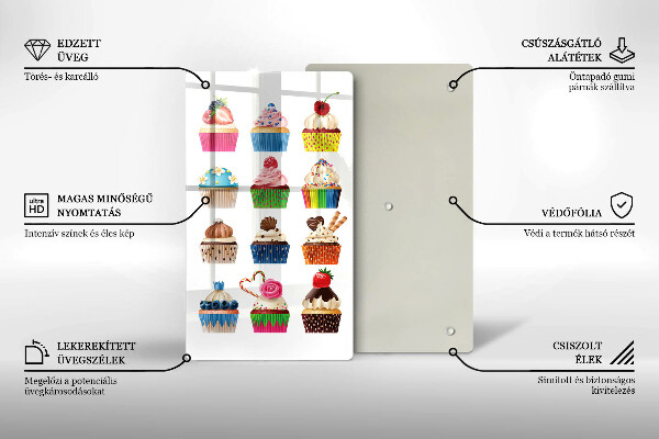 Glass worktop saver Cupcake illustration