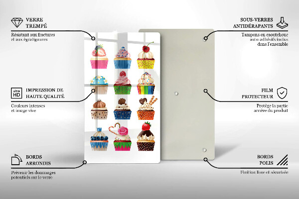 Glass worktop saver Cupcake illustration