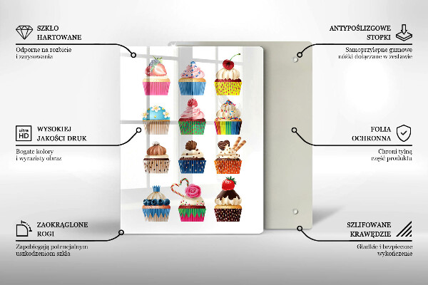Glass worktop saver Cupcake illustration