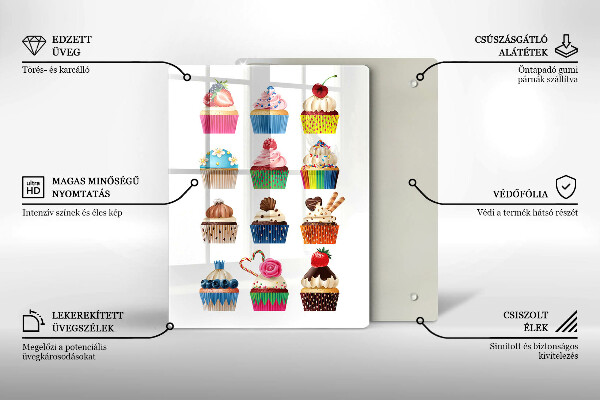 Glass worktop saver Cupcake illustration