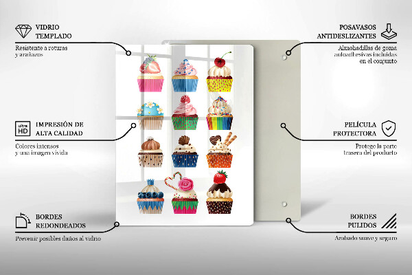 Glass worktop saver Cupcake illustration
