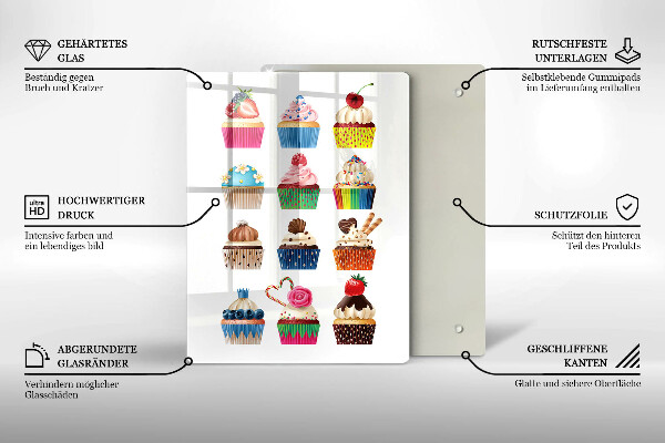 Glass worktop saver Cupcake illustration