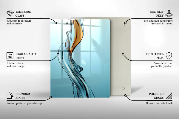 Glass worktop saver Stream of water