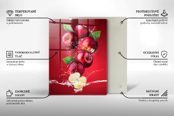 Glass worktop saver Juicy apples in the water