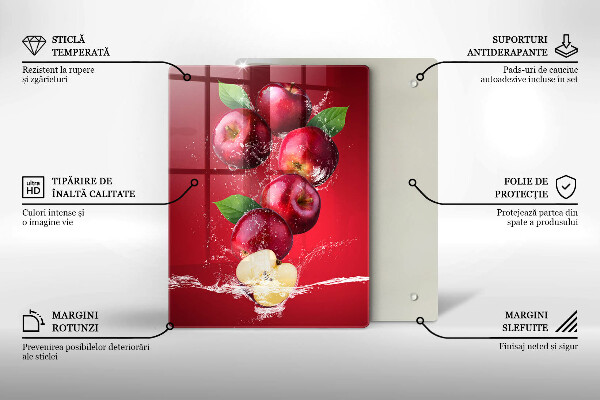 Glass worktop saver Juicy apples in the water