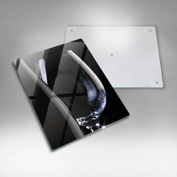 Glass worktop saver A glass and a bottle