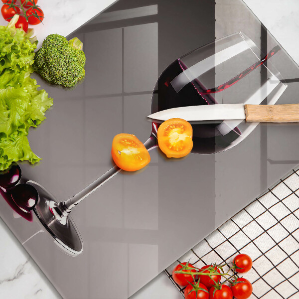 Glass worktop saver Glass and grapes