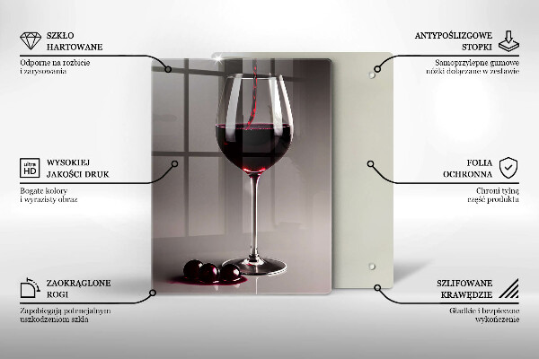 Glass worktop saver Glass and grapes