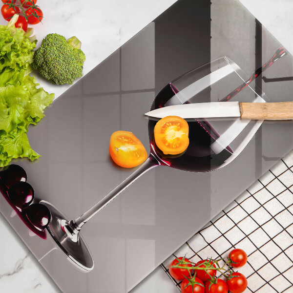 Glass worktop saver Glass and grapes