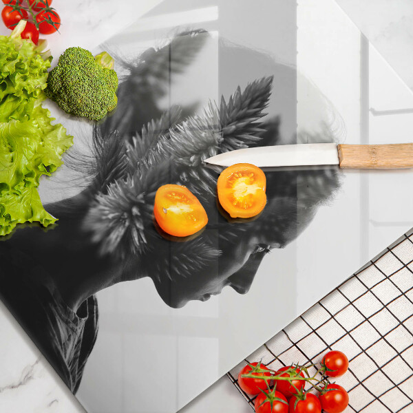 Cutting board Woman and forest