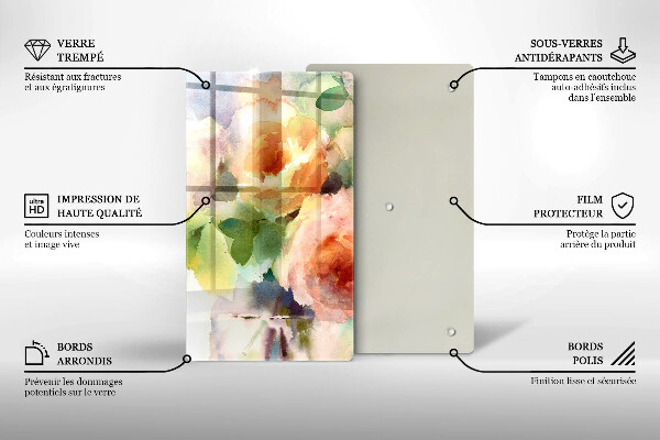 Cutting board Painted flowers