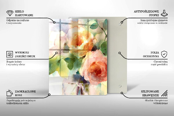 Cutting board Painted flowers