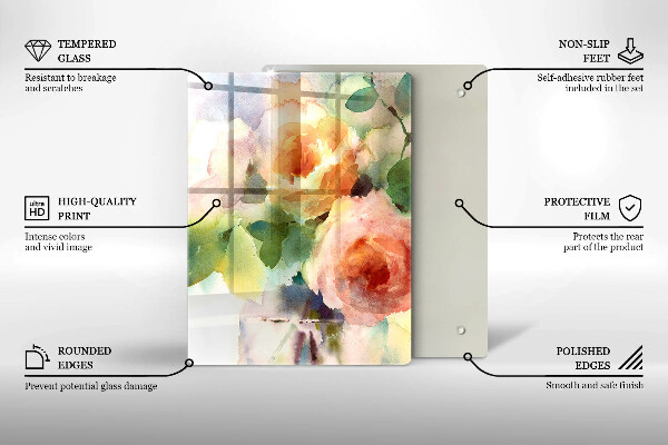 Cutting board Painted flowers