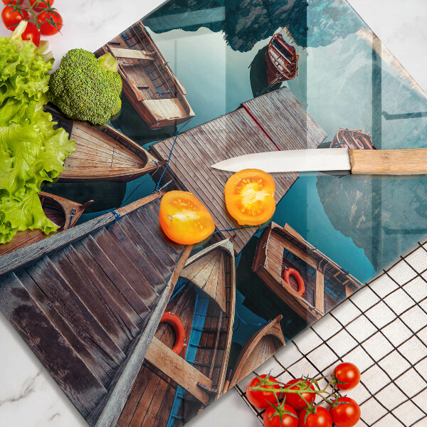 Cutting board Boats on the lake