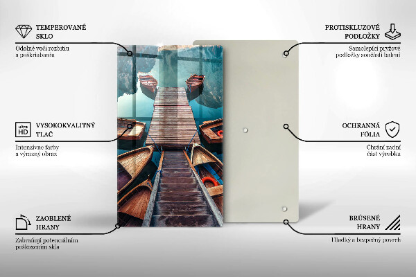 Cutting board Boats on the lake