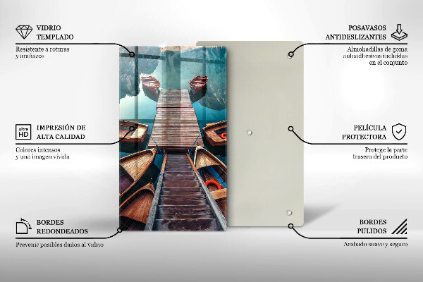 Cutting board Boats on the lake