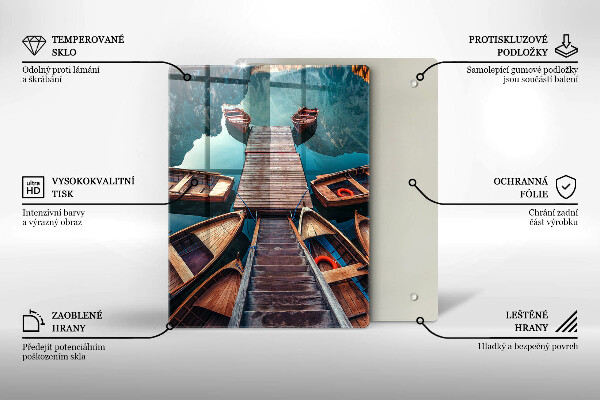 Cutting board Boats on the lake