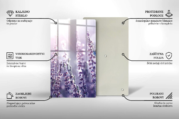Cutting board Field flowers and butterfly