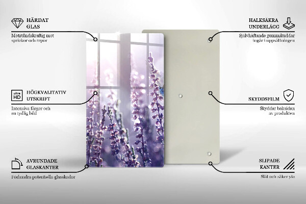 Cutting board Field flowers and butterfly