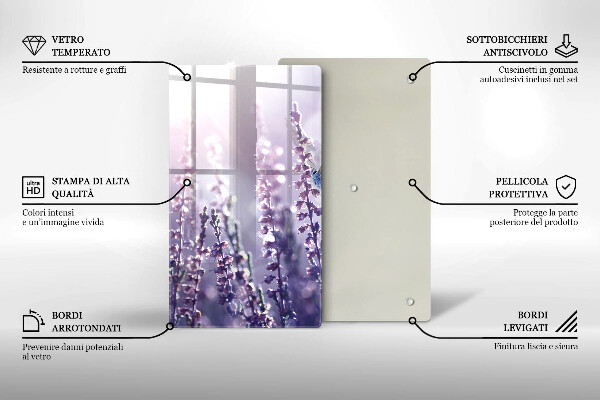 Cutting board Field flowers and butterfly