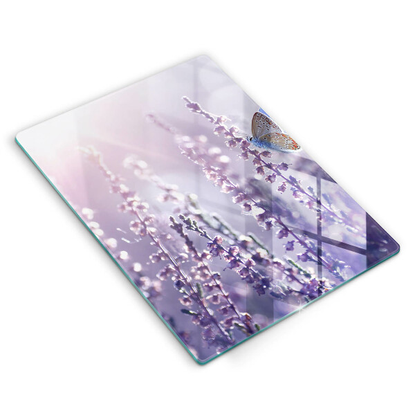 Cutting board Field flowers and butterfly