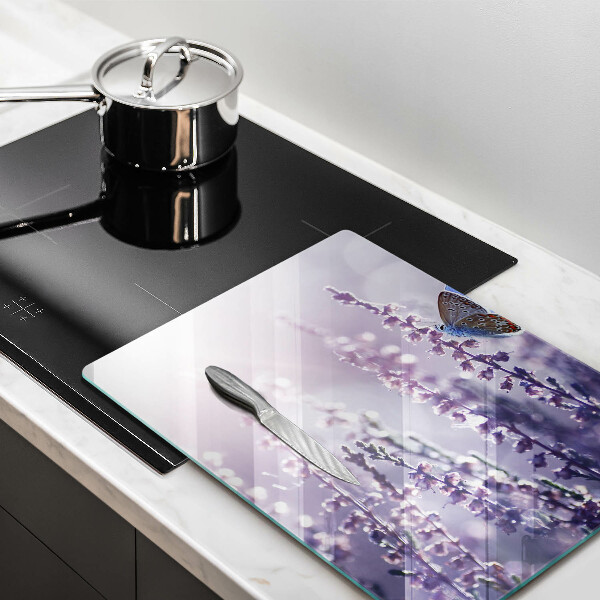 Cutting board Field flowers and butterfly